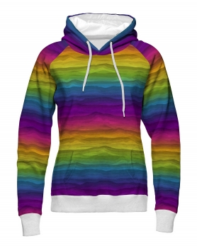 Wavy Stripes - Streifen Schwarz/Bunt - Sweat angeraut